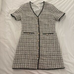 Tuckernuck Black and White Tweed Mini Dress